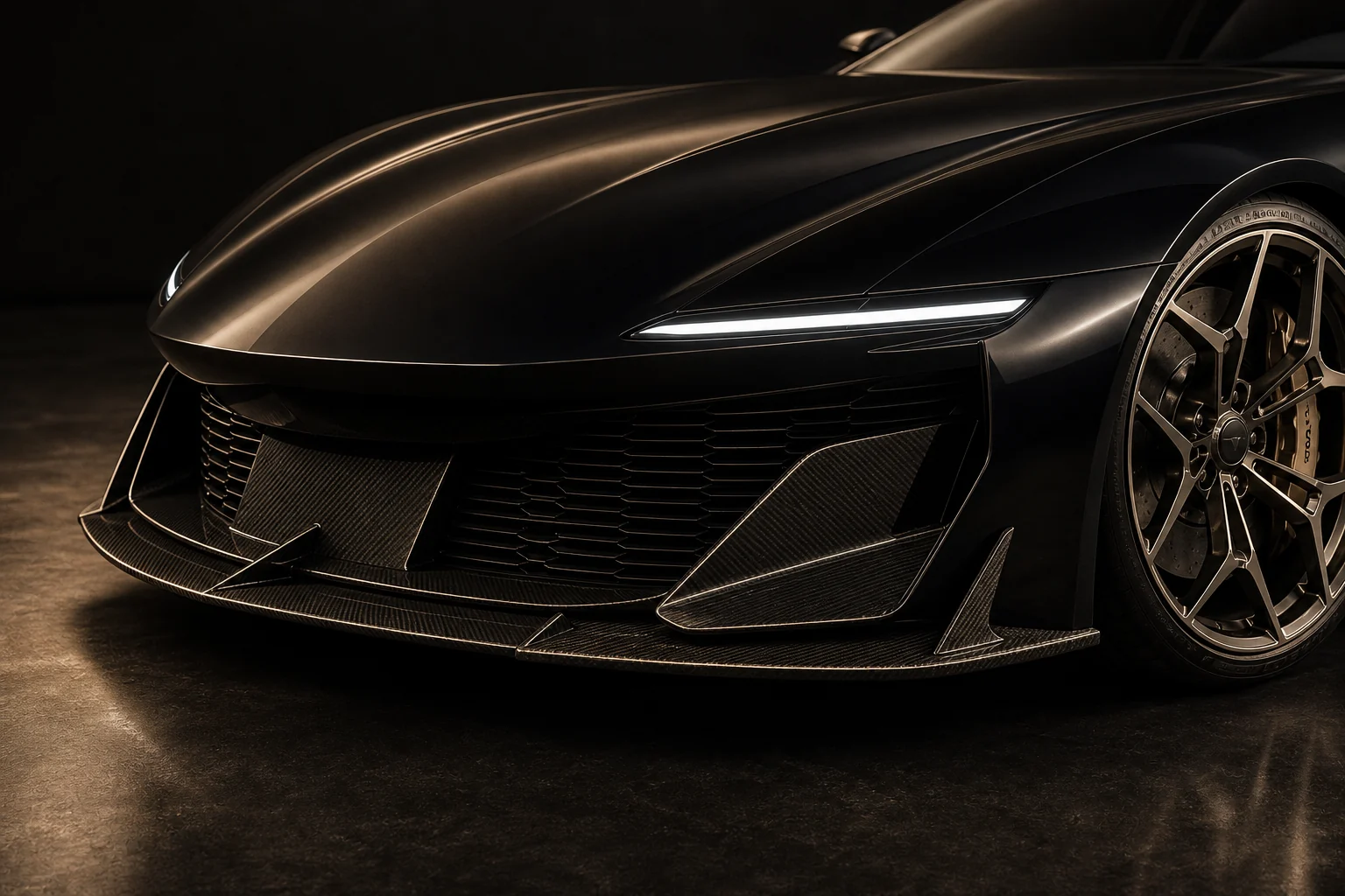 N-01 front splitter and carbon aerodynamic surfaces.