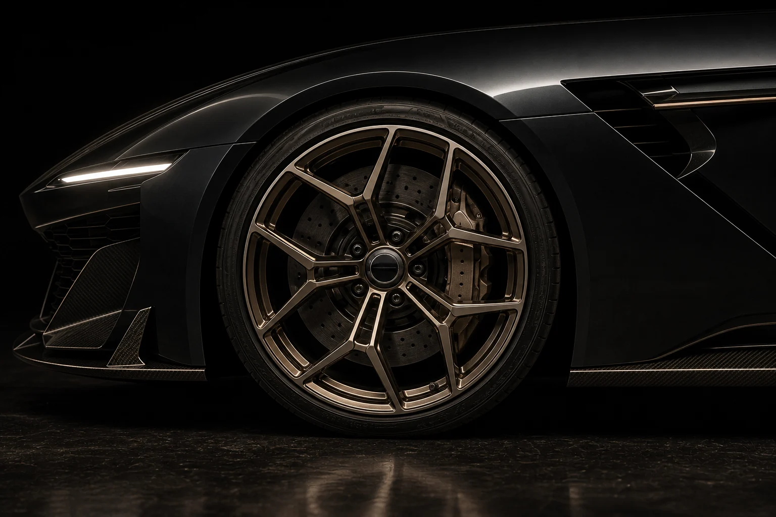 N-01 forged wheel, brake rotor and chassis stance.